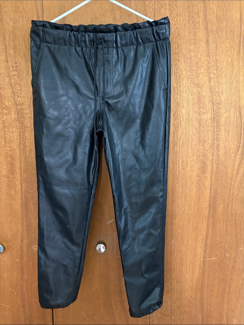Chocolate Black Faux Leather Skinny Pants